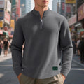 Herren Stepppullover mit modernem Reißverschluss und strukturiertem Design R&B