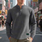 Herren Stepppullover mit modernem Reißverschluss und strukturiertem Design R&B