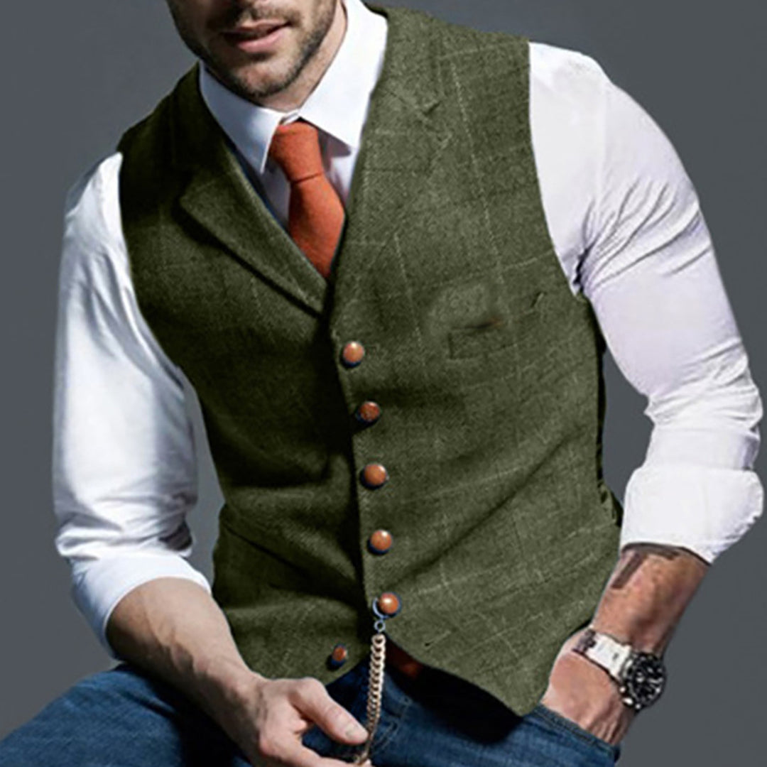 Herren elegante Trachtenweste aus hochwertigem Stoff R&B