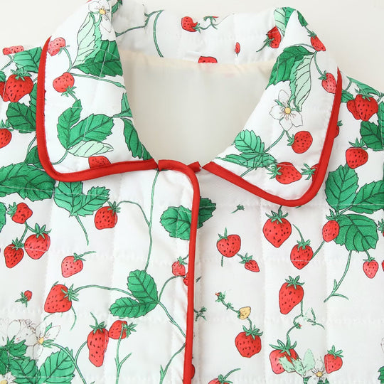 Damen gestepptes Trend-Jackett mit Erdbeer-Muster R&B