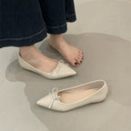 Damen spitze Ballerinas mit dekorativer Schleife und komfortablem Fußbett R&B