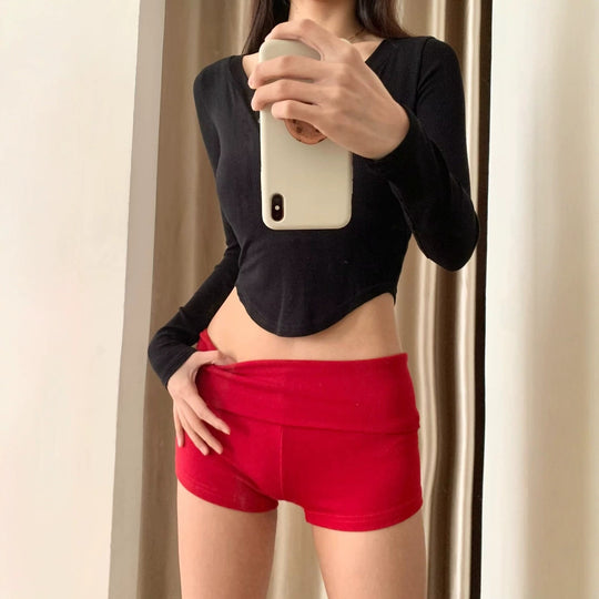 Damen bequeme Sportshorts mit breitem Bund R&B