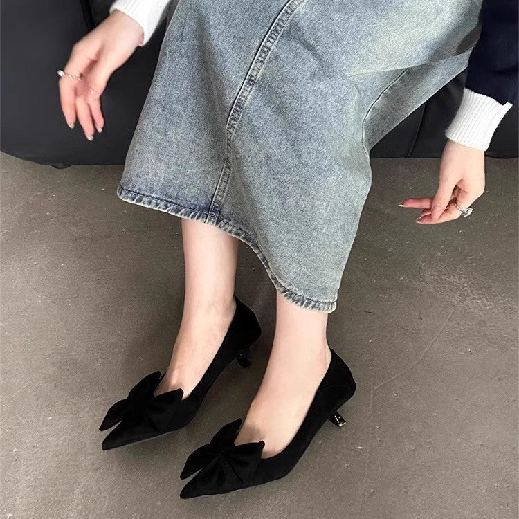 Damen elegante Pumps mit verspielten Schleifenverzierungen R&B