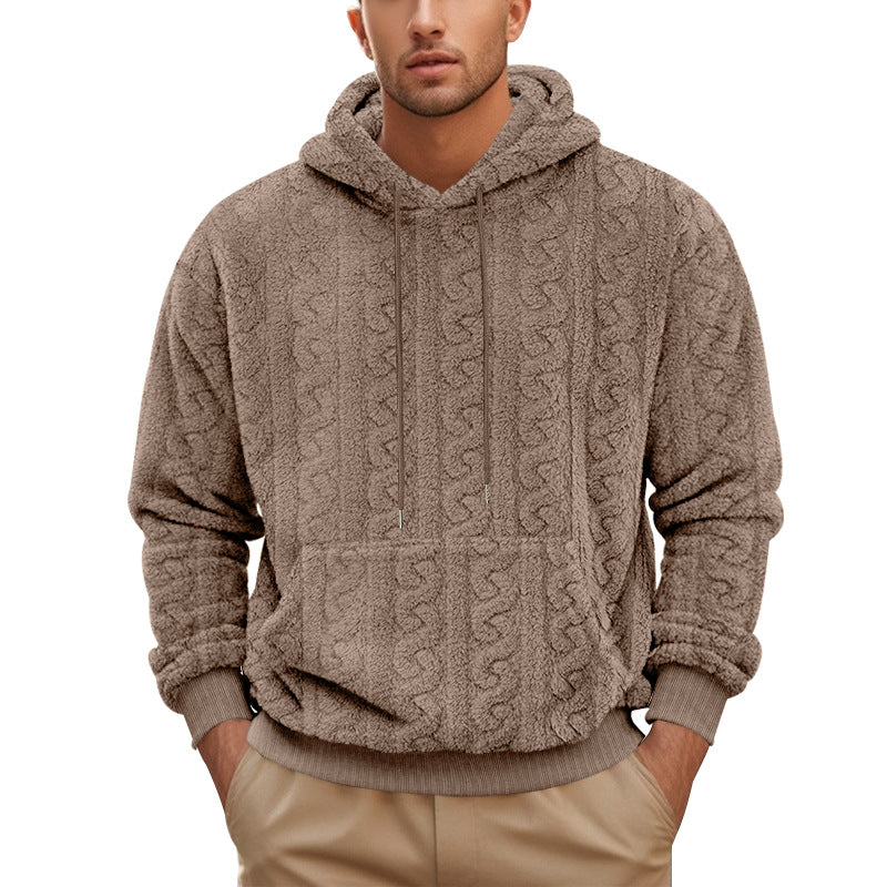 Herren Fleece-Hoodie mit strukturiertem Design und praktischen Taschen R&B