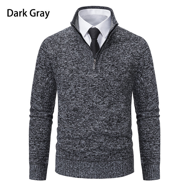 Herren Strickpullover mit modernem Reißverschluss und strukturiertem Design R&B
