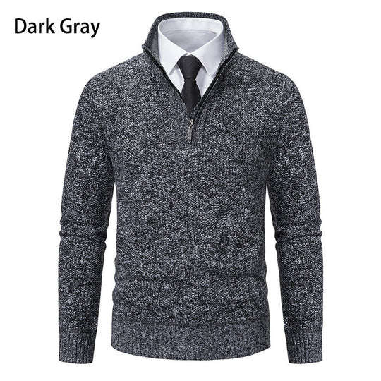 Herren Strickpullover mit modernem Reißverschluss und strukturiertem Design R&B