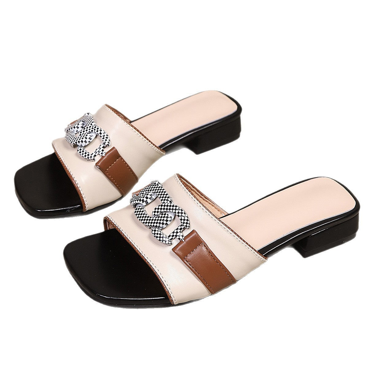 Damen Mules im R&Brnen Design mit modischem Schnallenakzent R&B