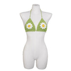 Damen Häkel-Bikinioberteil mit floralen Akzenten R&B