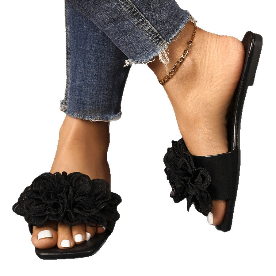 Damen Sandalen mit aufwendigen Blumenverzierungen R&B