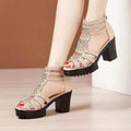 Damen Absatzsandalen mit elegantem Schnitt und detailverliR&Btem Design R&B