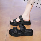 Damen Bequeme Wedge-Pantoletten