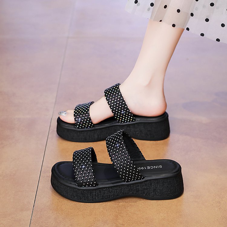 Damen Bequeme Wedge-Pantoletten
