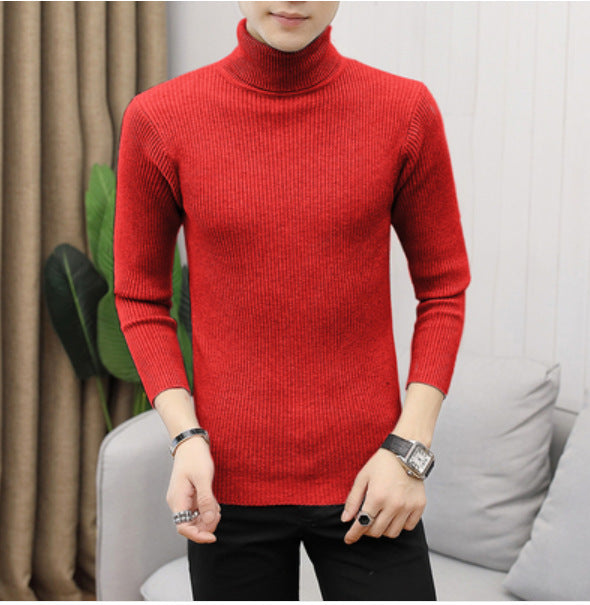 Herren hochwertiger Rollkragenpullover aus feinem Rippstrick R&B