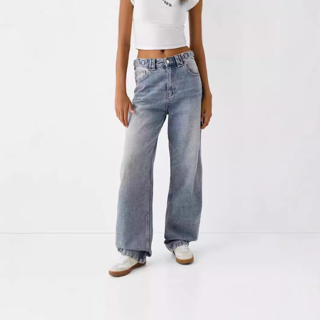 Damen High-Waist Mom-Jeans im lässigen Relaxed-Fit R&B