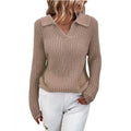 Damen Strickpullover mit weichem Kragen und lässiger Passform R&B