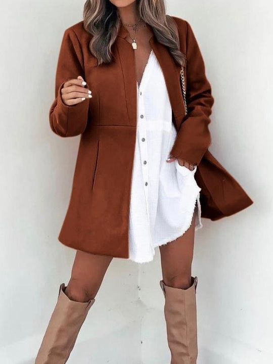 Damen Modische Übergangsjacke mit schlichten Linien und praktischen Taschen R&B