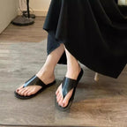 Damen zeitgemäße Zehentrenner-Sandalen mit bequemem Fußbett R&B