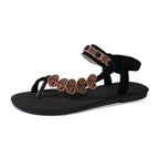 Damen Komfortable Zehentrenner-Sandalen mit floralen Details R&B