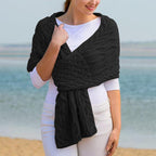 Damen Strickschal mit Zopfmuster & Vielseitigem Tragekomfort |