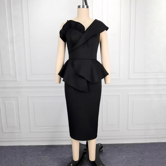 Damen Peplum Kleid R&B