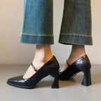 Damen Mary Jane Pumps mit elegantem Blockabsatz