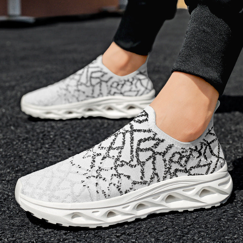 Damen Sportliche Slip-On Sneakers mit atmungsaktiver Oberflächenstruktur und dämpfender Sohle R&B