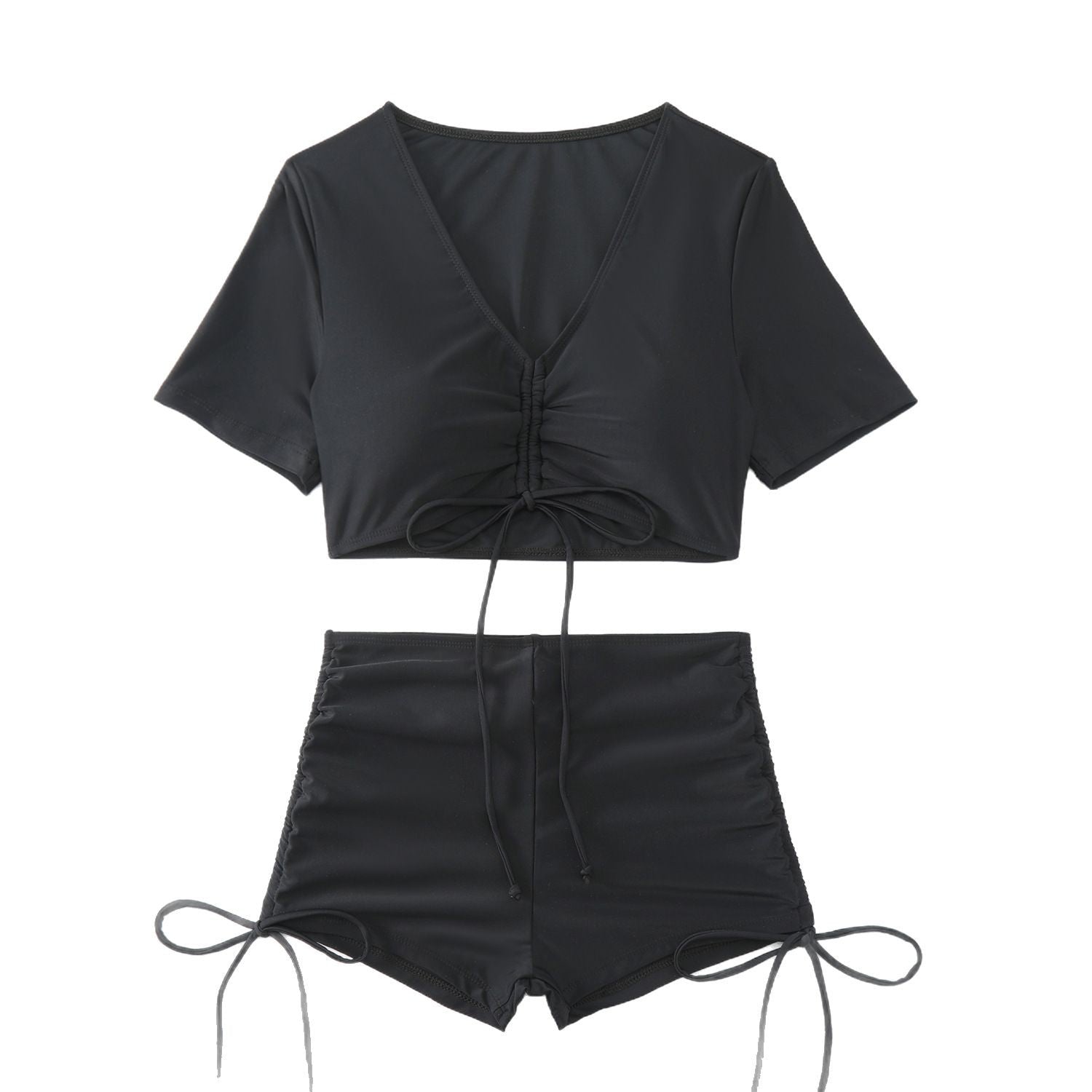 Damen Crop Top und hoch geschnittene Badeshorts R&B