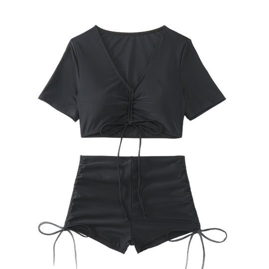 Damen Crop Top und hoch geschnittene Badeshorts R&B