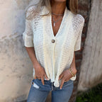 Damen lässige Strickbluse R&B