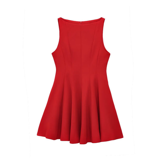 Damen ärmelloses A-Linien Kleid mit seitlichem Reißverschluss R&B