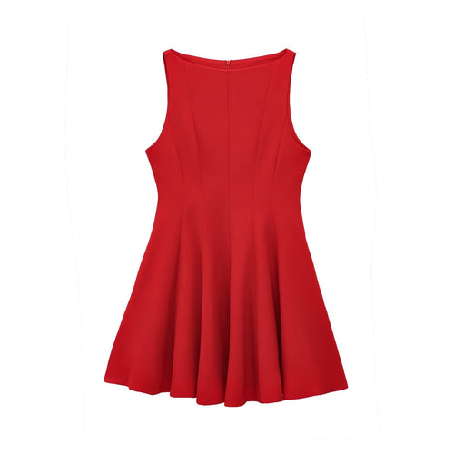 Damen ärmelloses A-Linien Kleid mit seitlichem Reißverschluss R&B