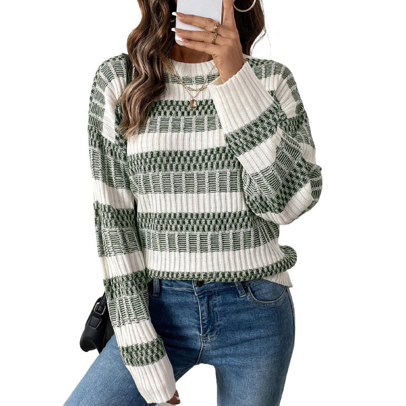 Damen Pullover mit strukturiertem Muster und weitem Schnitt R&B