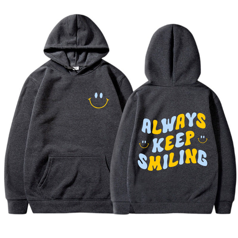 Damen Kapuzenpullover mit fröhlichem Schriftzug und praktischen Kängurutaschen R&B