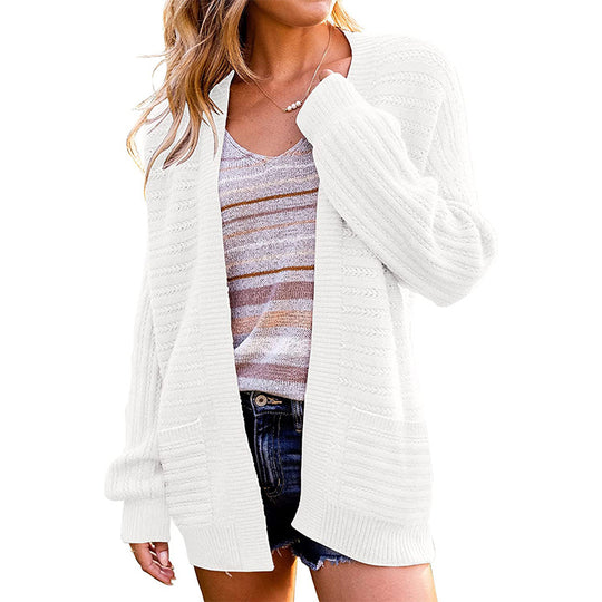 Damen gemütlicher Strickcardigan mit besonderen Details R&B