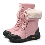 Damen isolierte Winterstiefel mit modischem Kunstfellkragen und rutschfester Sohle R&B