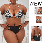 Damen Triangel-Bikini mit aufregendem Leoparden-Print R&B
