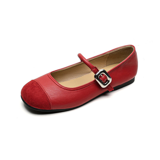 Damen Ballerinas mit modischer Schnallenapplikation und glänzendem Obermaterial R&B