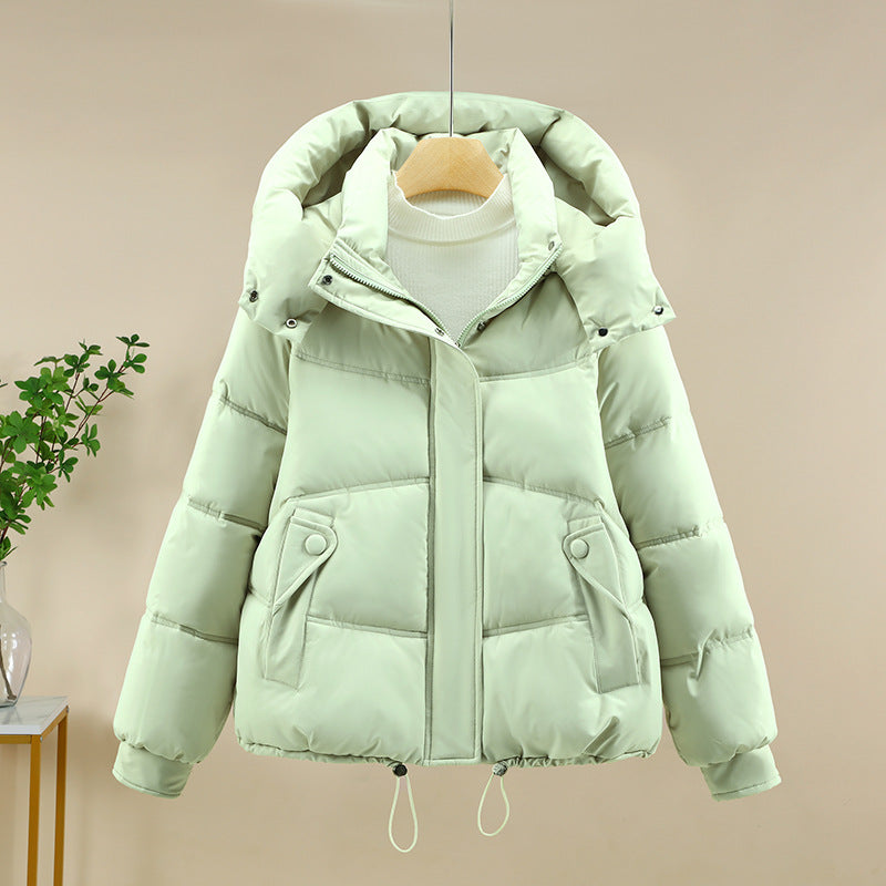 Damen moderne Pufferjacke mit abnehmbarer Kapuze und praktischen Taschen R&B