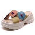 Damen Plateau-Pantoletten mit floralem Design und komfortabler Sohle