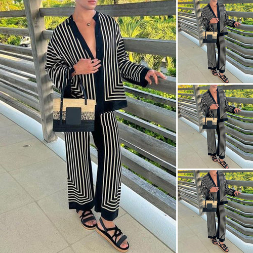 Damen Modernes Freizeit-Set mit geometrischem Muster R&B