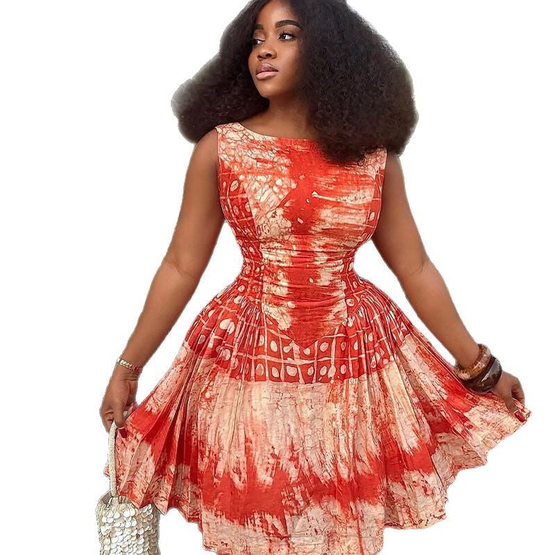 Damen Faltenkleid mit floralem Design und elegantem Ausschnitt R&B