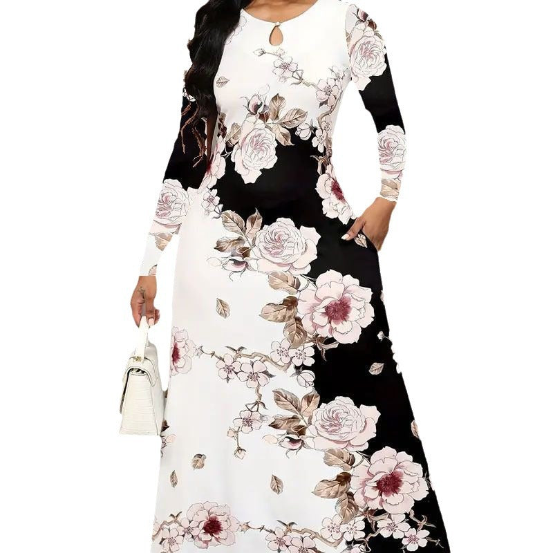 Damen Maxikleid mit floralen Mustern R&B
