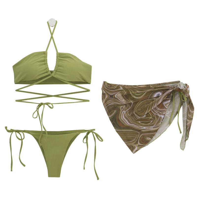 Damen Bikini-Set mit multifunktionalem Wickeltuch und raffiniertem Schnitt R&B