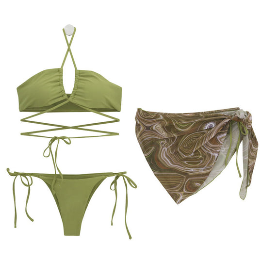 Damen Bikini-Set mit multifunktionalem Wickeltuch und raffiniertem Schnitt R&B