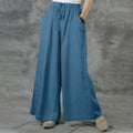 Damen nan weite Leinenhose mit hohem Bund und Tunnelzug R&B