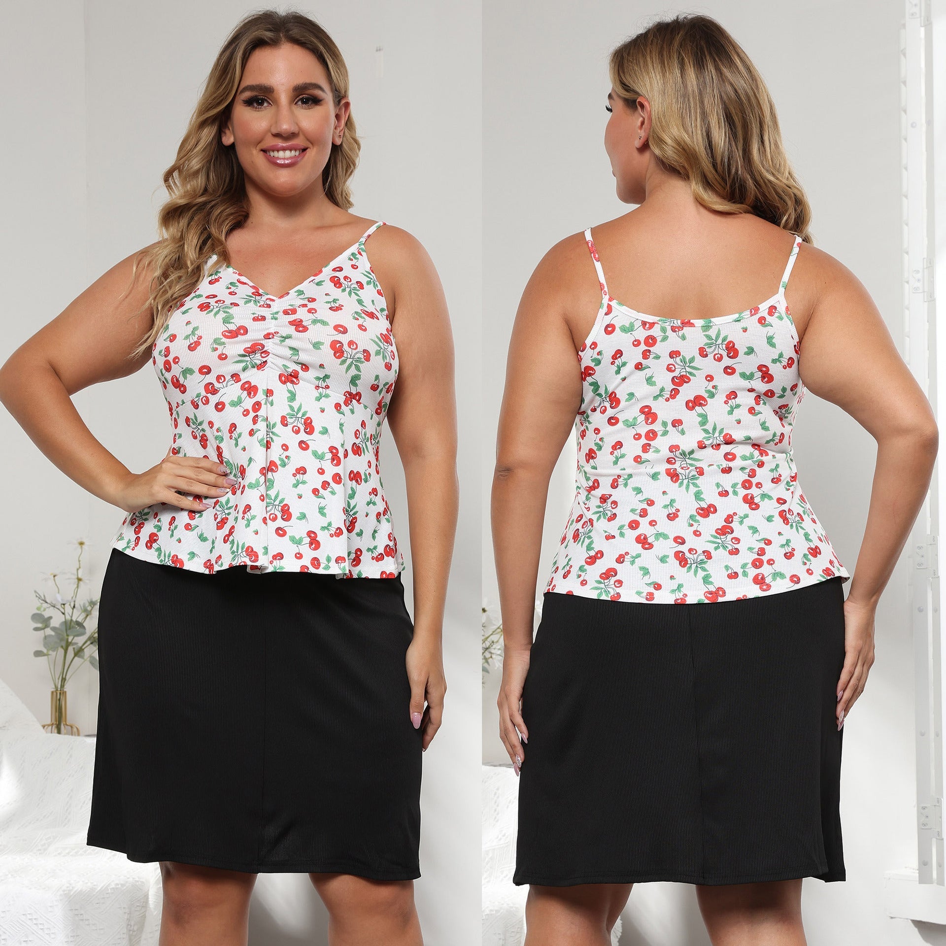Damen luftiges Top mit floralem Design R&B