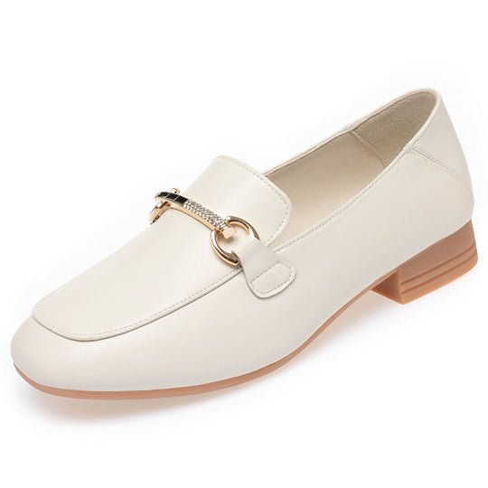 Damen Elegante Mokassins aus hochwertigem Kunstleder mit glänzendem Schmuckdetail R&B