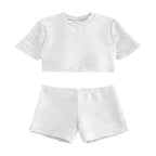 Damen Sportliches Crop-Top und kurze Shorts Set