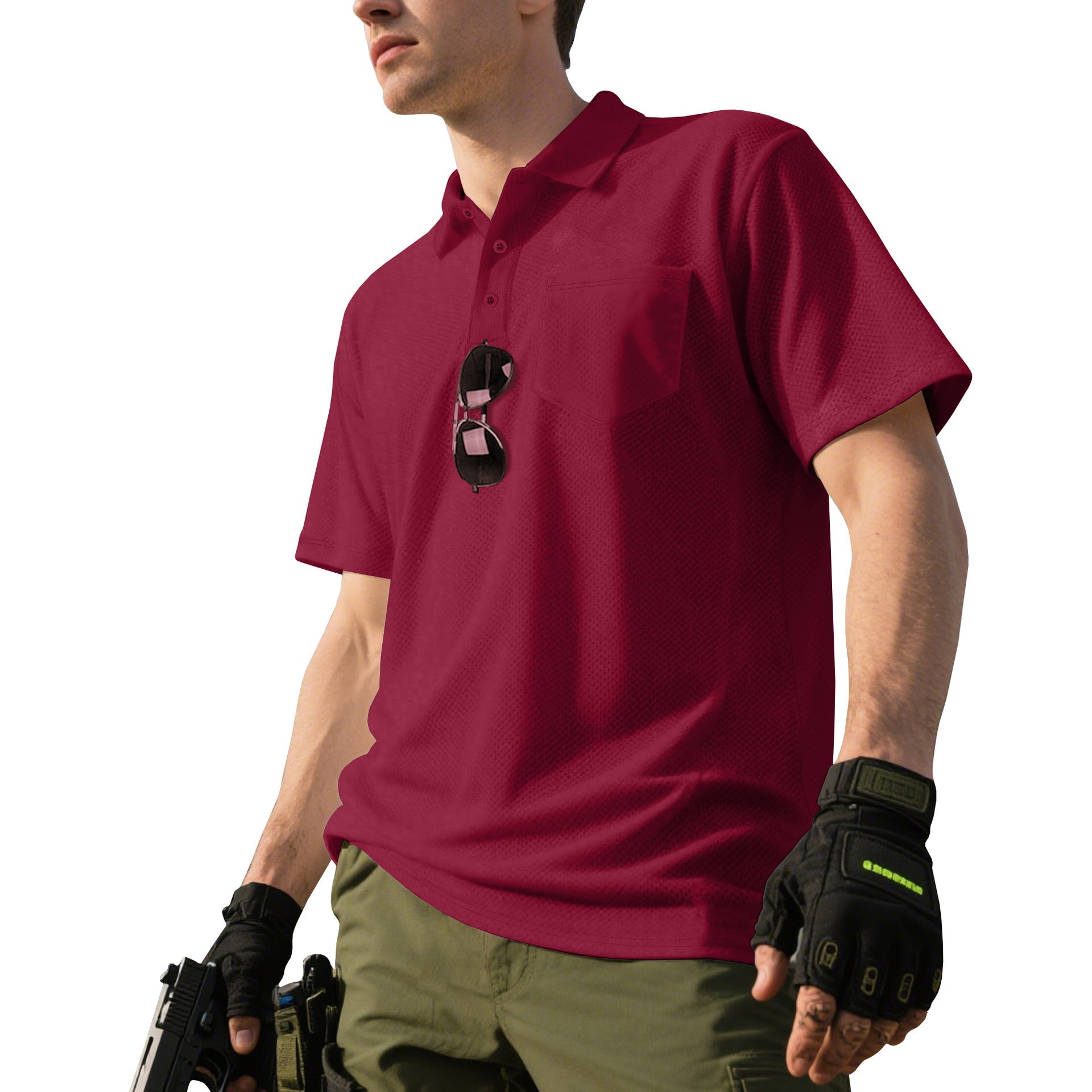 Herren Polo-Shirt mit atmungsaktivem Mesh-Gewe und praktischer Brusttasche