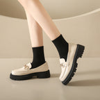 Damen elegante Mokassins mit robustem Profil und modischem Schnallenverschluss R&B
